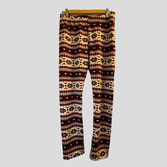 Just Cozy Women’s Leggings 12-20 Cream Red Fleece Lined - Picture 2 of 14